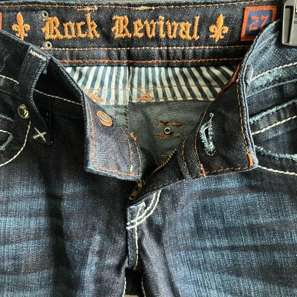 NWOT Rock Revival Women's Dark Wash Stephanie Boot Cut Jeans Size 27 - Picture 8 of 16